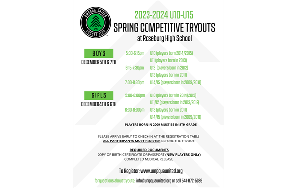 2024 Spring Competitive Tryouts